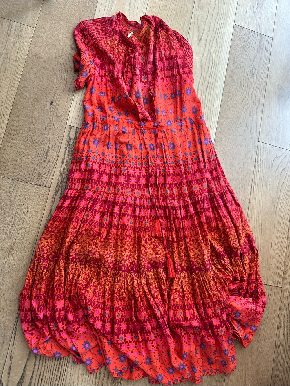 Free People Ruby Red Floral Maxi Dress - Picture 4 of 4